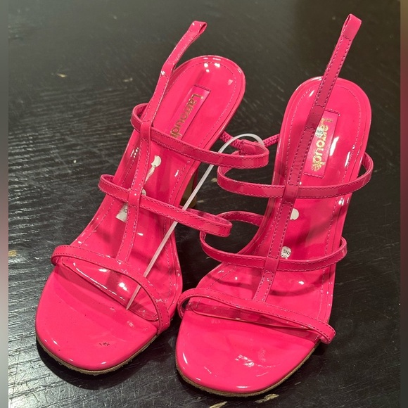 Larroude Serena Caged Strappy Patent Leather Sandals Size 6 - Picture 2 of 4